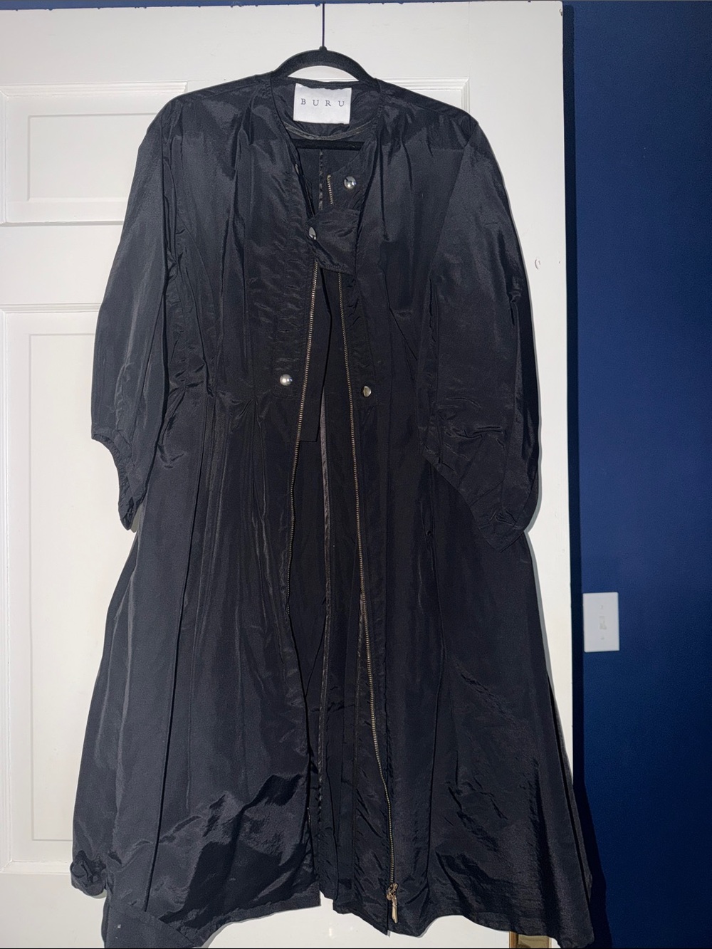 Buru Black Women's Trench Coat